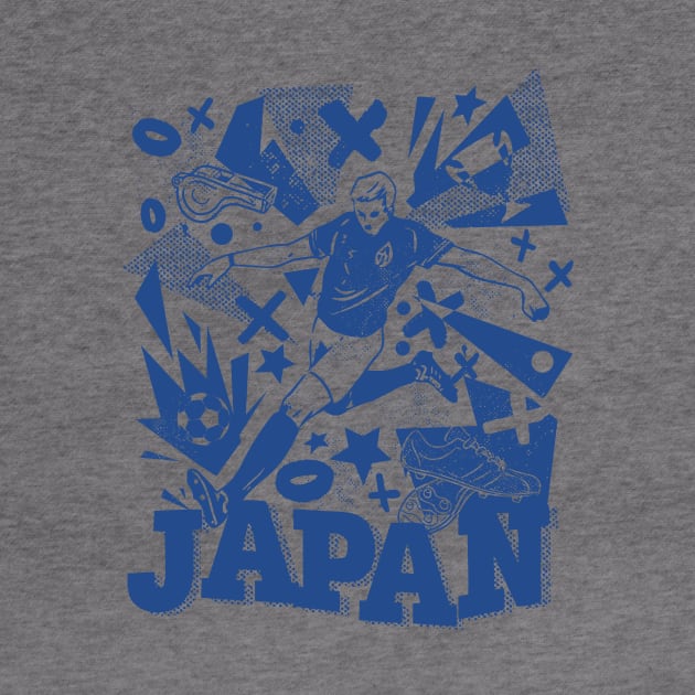 Vintage Japanese Football // Retro Grunge Japan Soccer 2022 by SLAG_Creative